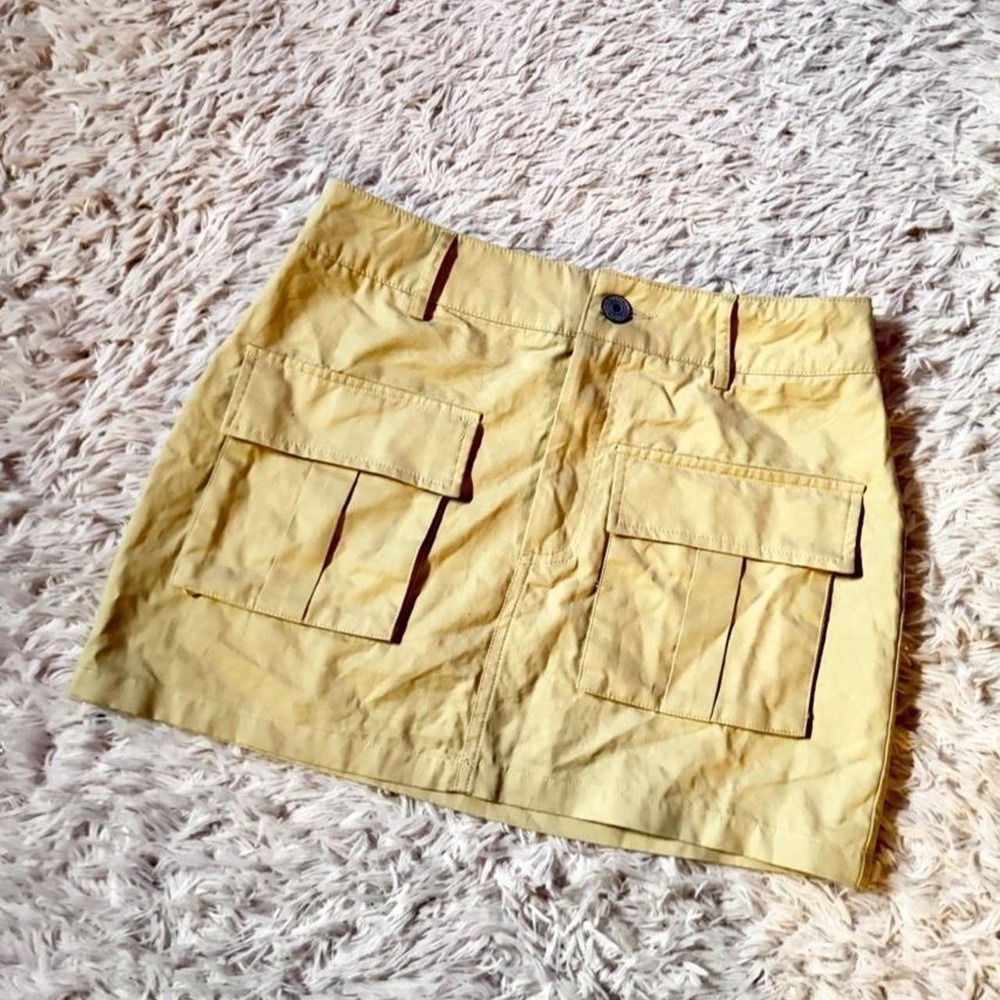 Tan Cargo Style Utility Pocket Gorpcore Fisherman Sporty Mini Skirt Womens S